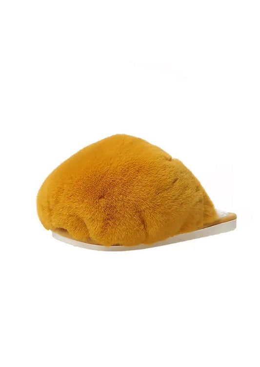 The Fluffiest Yellow Slippers