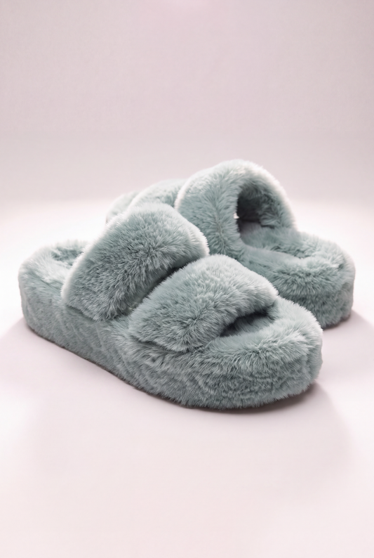 The Fluffy Green Slippers