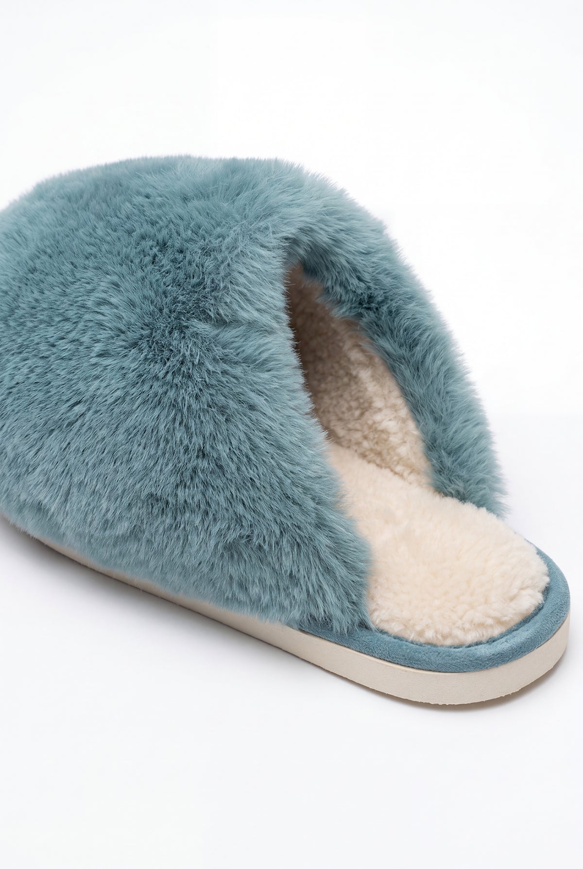 The Fluffiest Blue Slippers