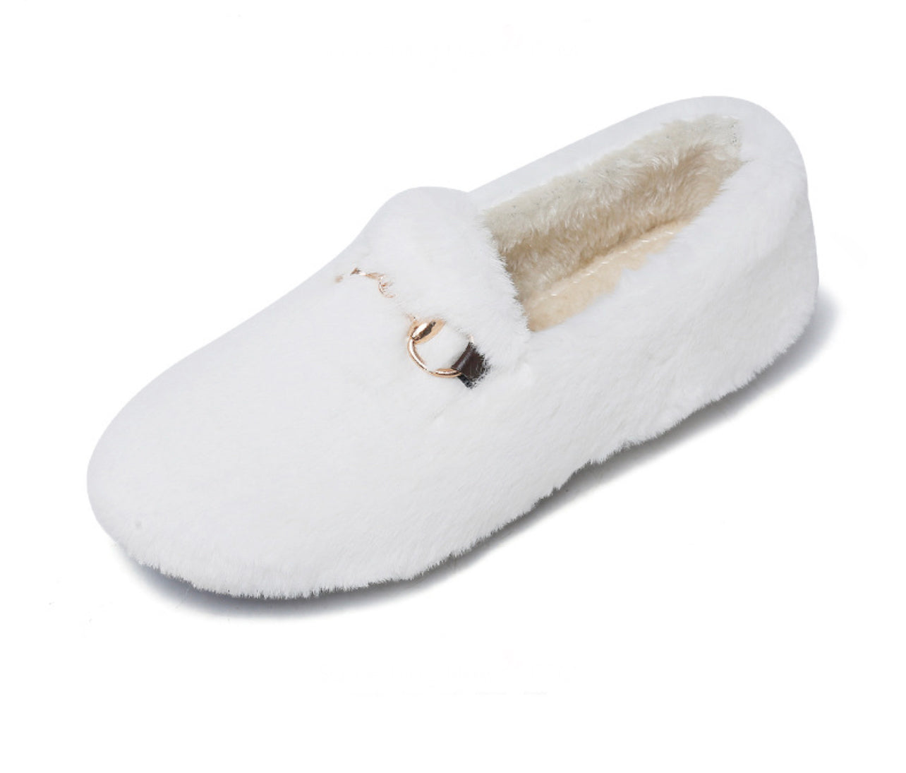The Fluffy Ares Slippers White