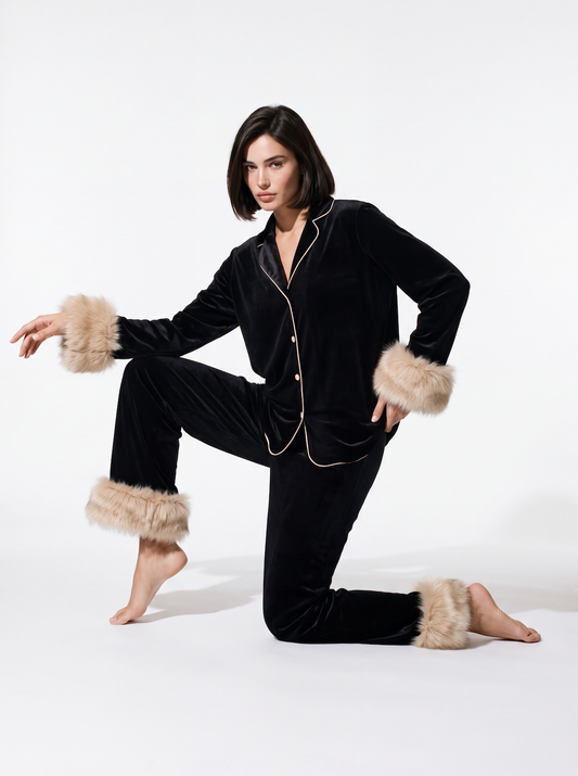 Black Diamond Velvet Pajamas