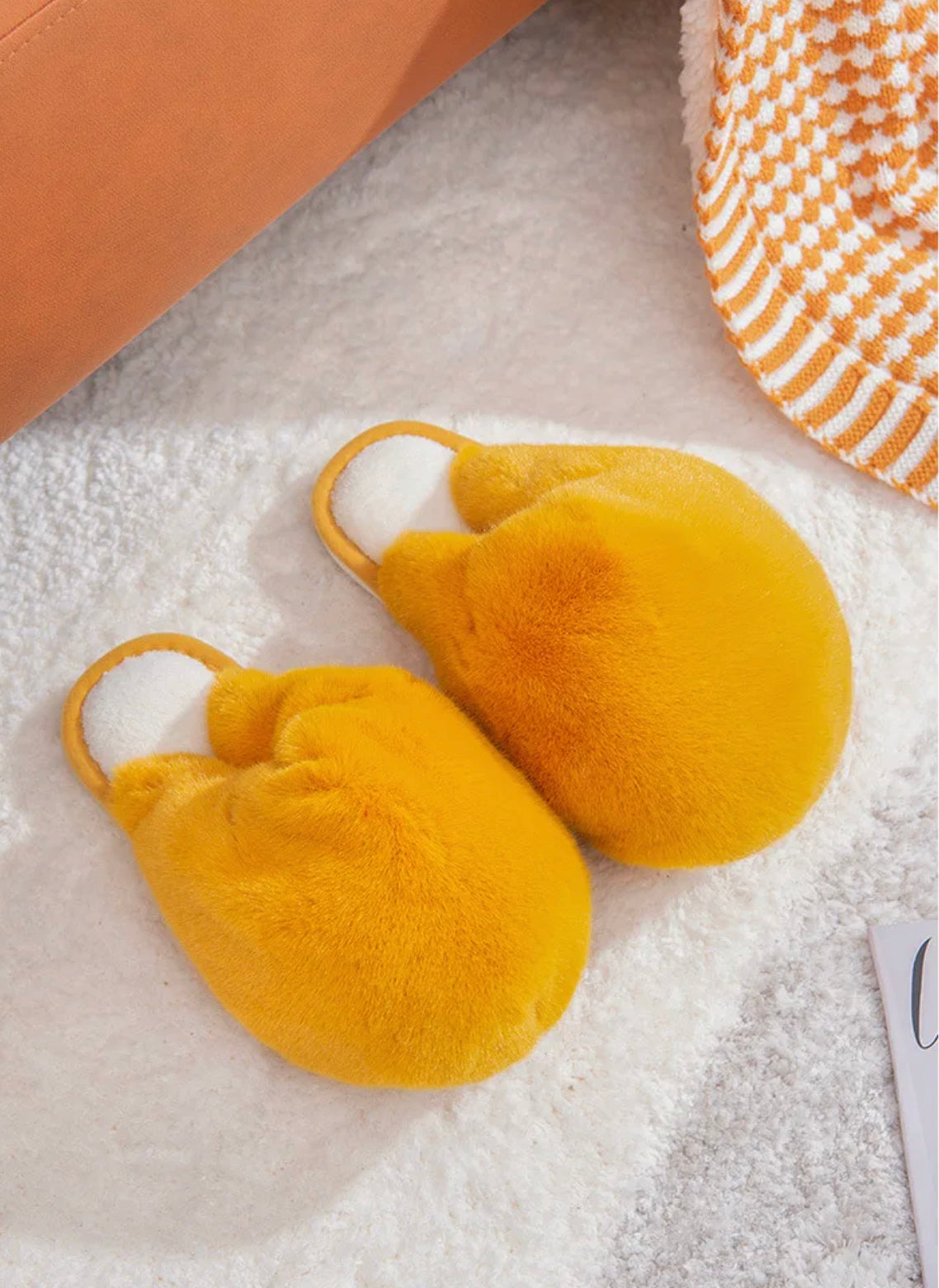 The Fluffiest Yellow Slippers