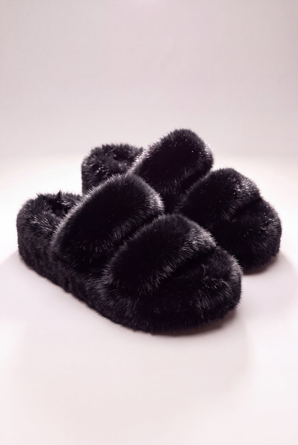 The Fluffy Black Slippers
