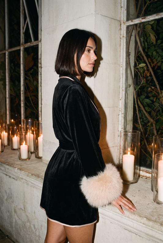 The Black Diamond Velvet Robe