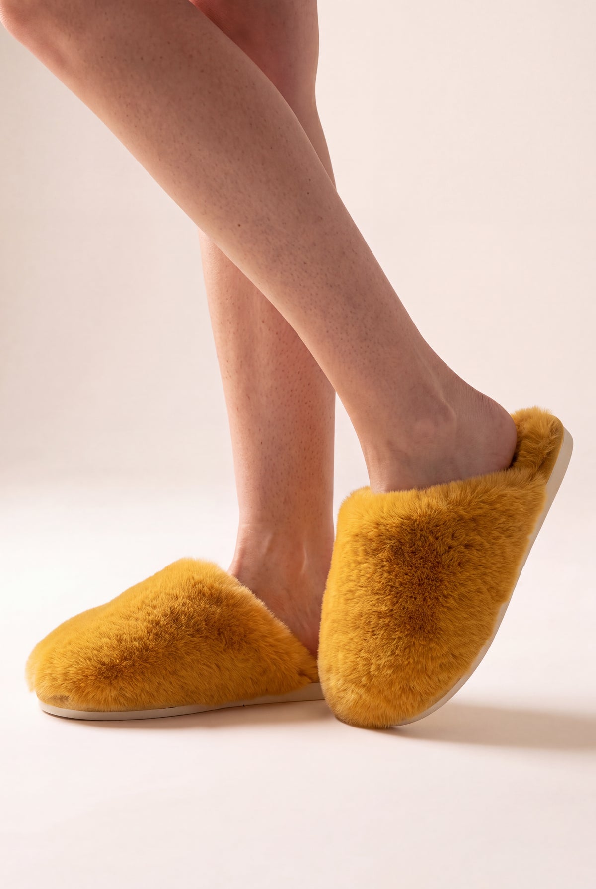 The Fluffiest Yellow Slippers