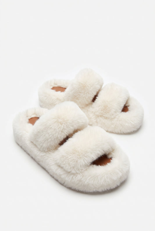 The Fluffy White Slippers