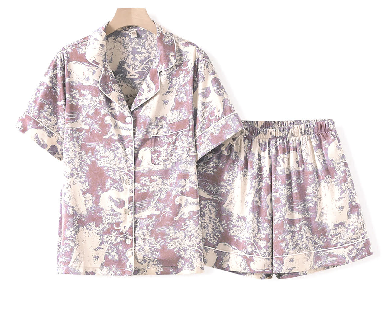 The Toile de Jouy Short Pajamas Light Pink