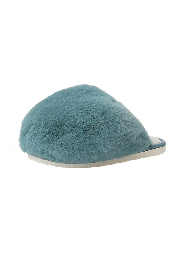 The Fluffiest Blue Slippers