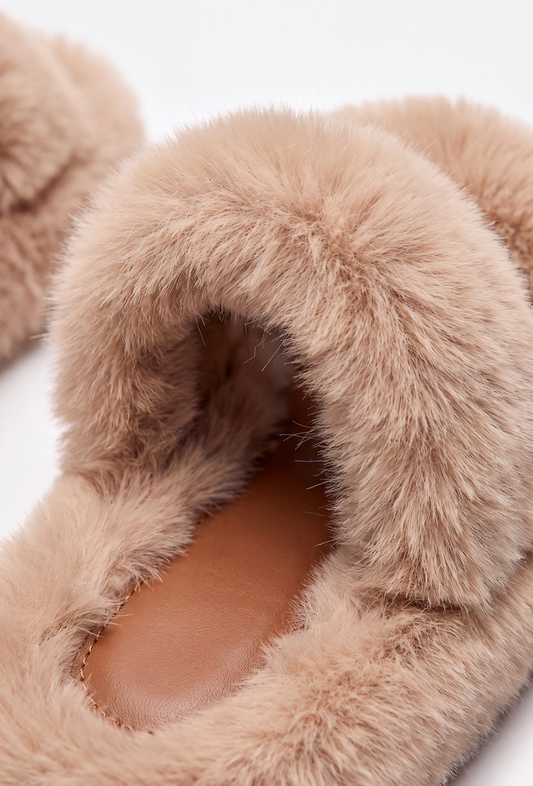 The Fluffy Beige Slippers