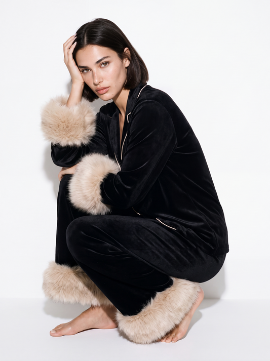 Black Diamond Velvet Pajamas