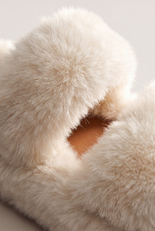 The Fluffy White Slippers