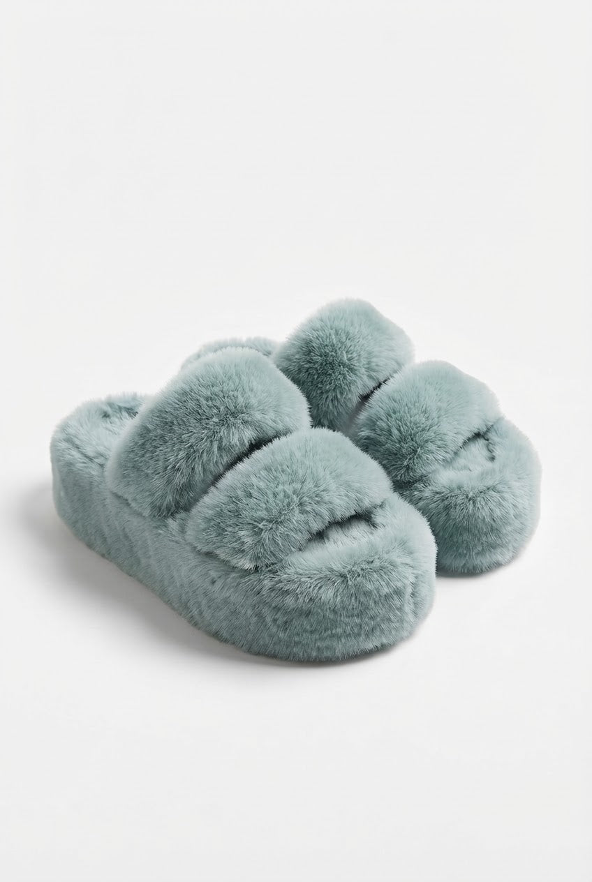 The Fluffy Green Slippers
