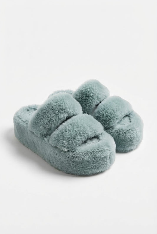 The Fluffy Green Slippers