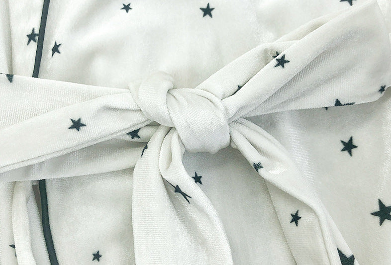 Limited Edition Stars Velvet Pajamas White