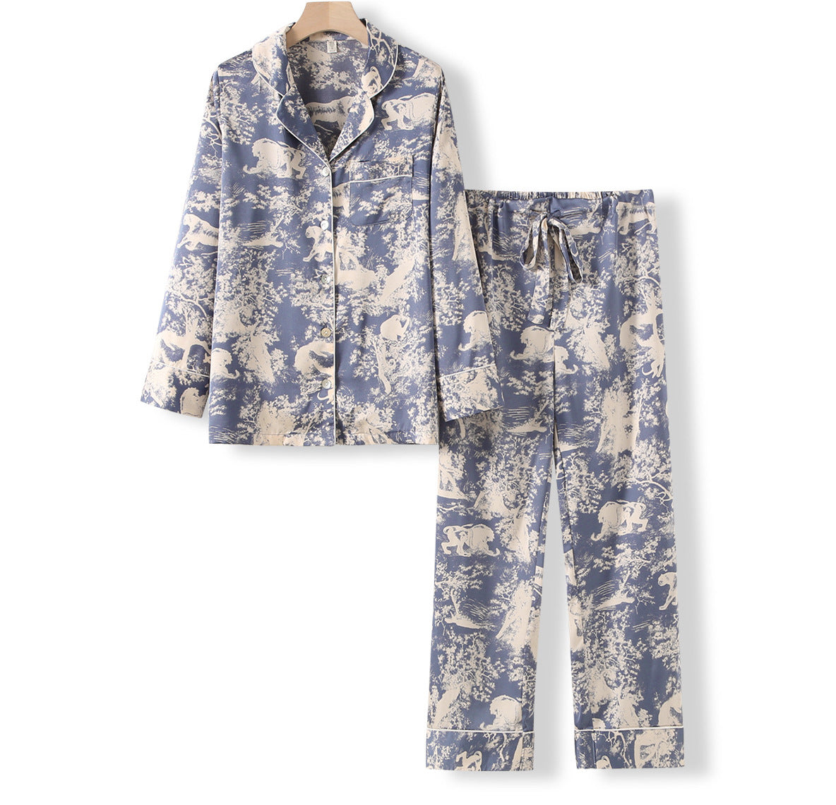 The Toile de Jouy Long Pajamas Blue