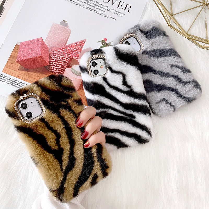Fluffy Animal Print Iphone case