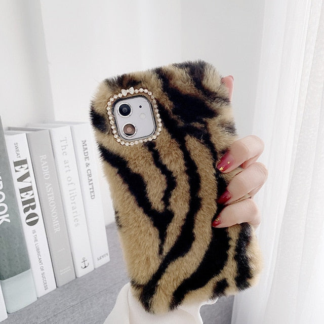 Fluffy Animal Print Iphone case