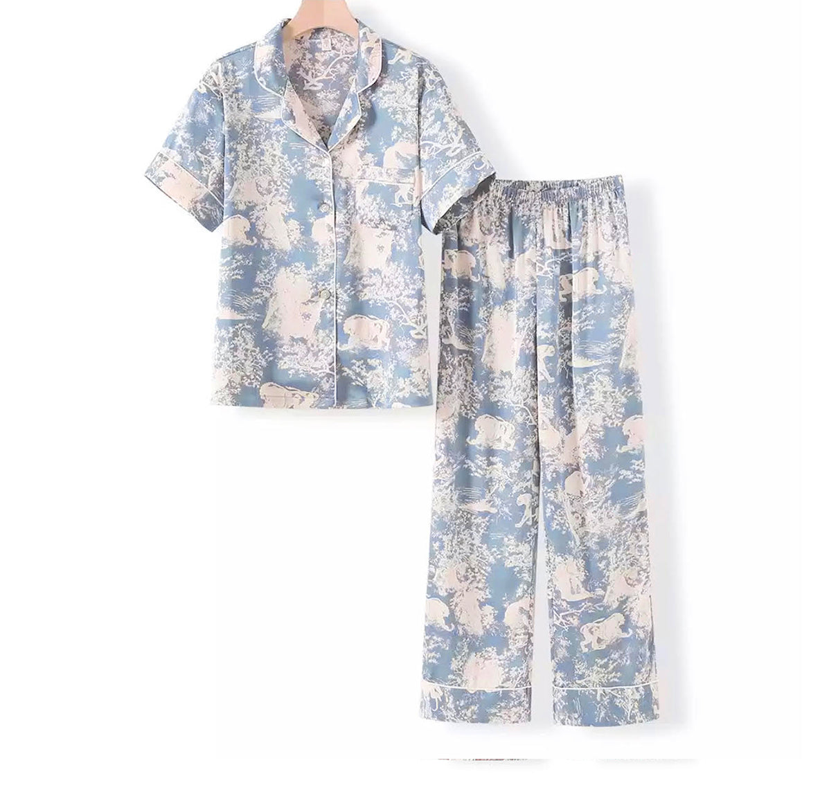 The Toile de Jouy Pajamas Light Blue